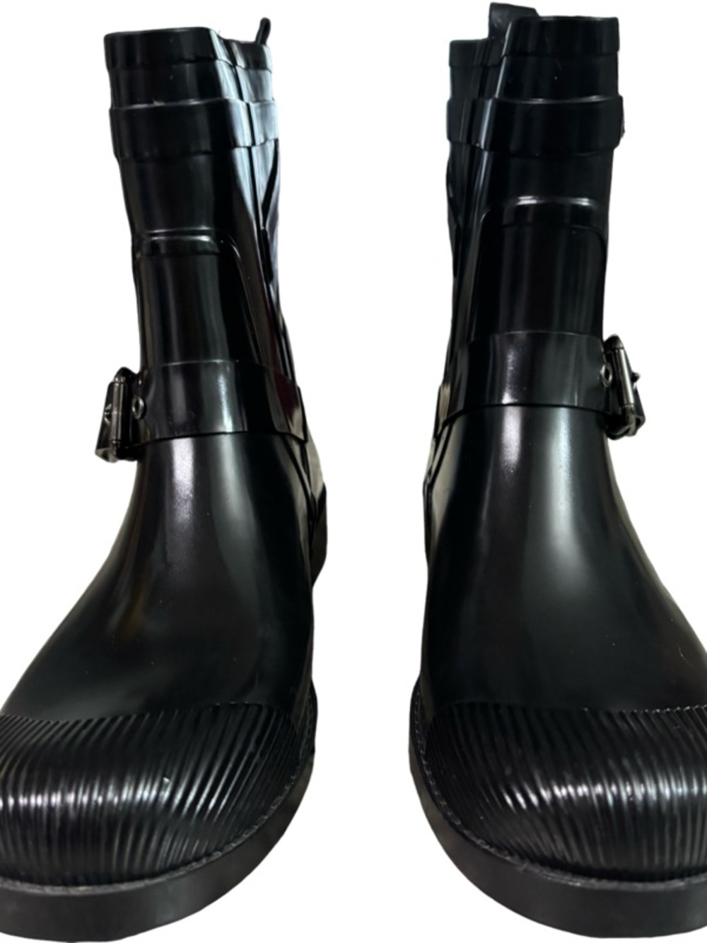 COACH Lester Short Rainboots  A8805 Rubber cap toe ankle buckle strap Size 8 B - Picture 3 of 10